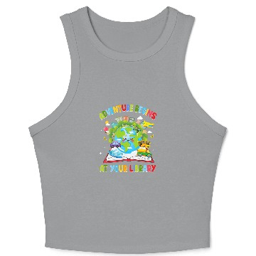 Discover Book Fun Adventure Begins At Your Library Reading 0011 Crop Tank Top