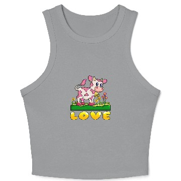 Discover Cow Pet Strawberry Cow Design Crop Tank Top