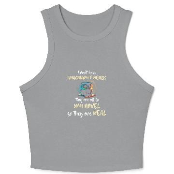 Discover Book Fun Writer Owl Writing Imaginary Friends Reading Crop Tank Top