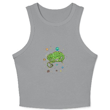 Discover Chameleon Pet In Space Chameleon Lover Crop Tank Top