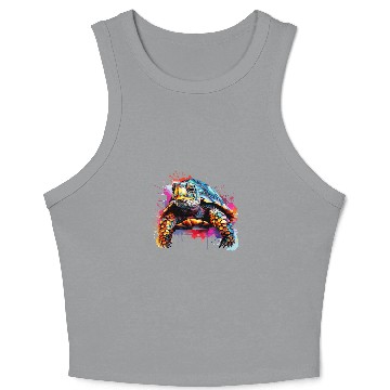 Discover Turtle Pet Box Turtle Lover Colorful Splash Art Crop Tank Top