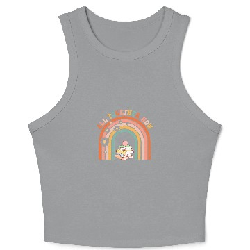 Discover Book Fun All Together Now Summer Reading Rainbow Book Lover 16 Crop Tank Top