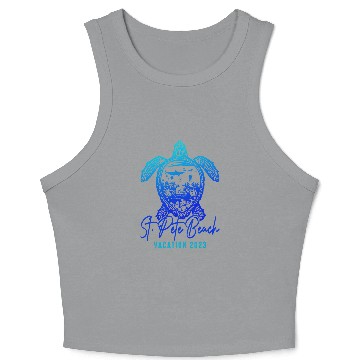 Discover Turtle Pet St Pete Beach Florida Sea Turtle Vacation Group Crop Tank Top