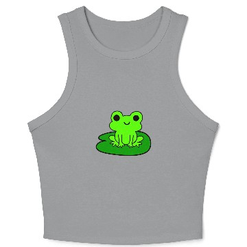 Discover Frog Pet on Lily Pad Cute Crop Tank Top