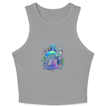 Discover Turtle Pet Tortoise Waterturtle Ocean Natural Environment 1 Crop Tank Top