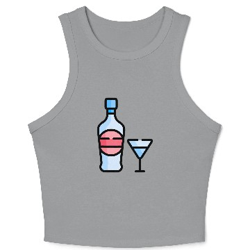 Discover Martini Glass Green Olive Bartender Vodka Gin Cocktail Drink Crop Tank Top