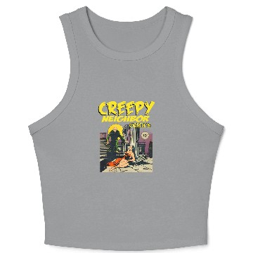 Discover Book Fun FUNNY Creepy Neighbor Comics Parody Horror Comic Crop Tank Top