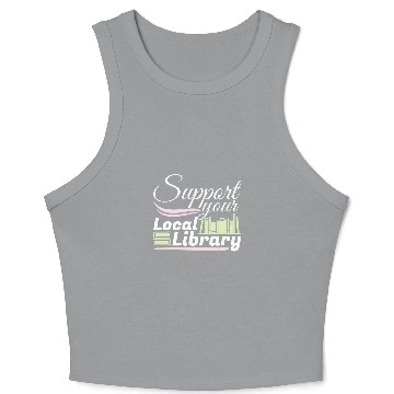Discover Book Fun Support Your Local Library 1 Crop Tank Top