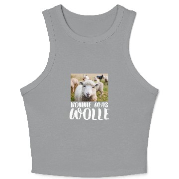 Discover Sheep Pet Komme Was Wolle Lamb Saying Sheep Wool Sheep Head Evolution Crop Tank Top