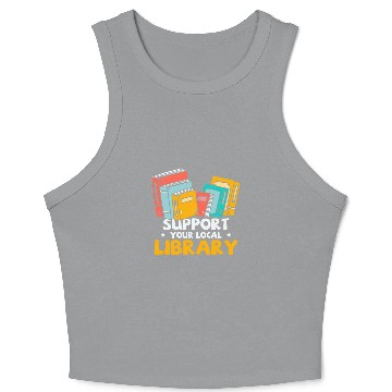Discover Book Fun Support Your Local Library Crop Tank Top