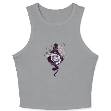 Discover Snake Pet Peony Tattoo Style Crop Tank Top