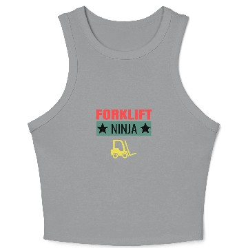 Discover Forklift Fun Ninja Forklift Driver Operator Forklifting Unisex Crop Tank Top
