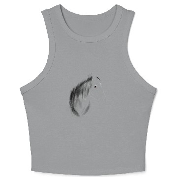 Discover Horse Pet Black Stallion Crop Tank Top