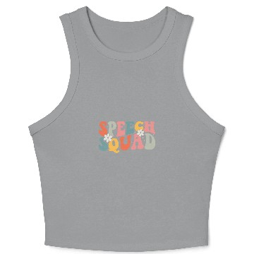 Discover Groovy Speech Squad Speech Language Pathologist Therapist Crop Tank Top