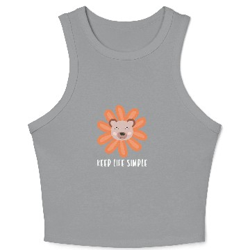 Discover Bear Pet Keep it simple sunflower with bear face cute teddy bear Crop Tank Top
