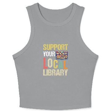 Discover Book Fun Readers Lovers Reading Support Your Local Library 03 Crop Tank Top