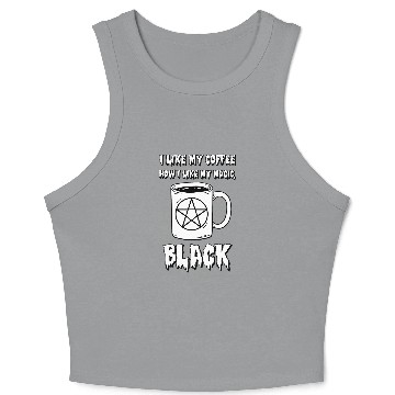 Discover Coffee Fun Trendy Black Magic Coffee Pentacle Cup Crop Tank Top