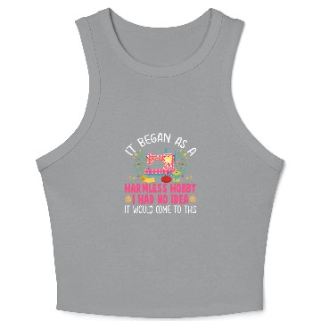 Discover Funny Quilting Gift Quilter Patchwork Sew Machine Fabric Crop Tank Top