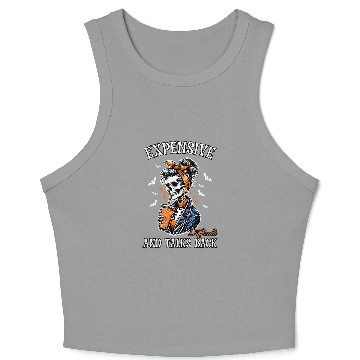Discover Coffee Fun Drinking Skeletons Expensive Difficult And Talks Back Crop Tank Top