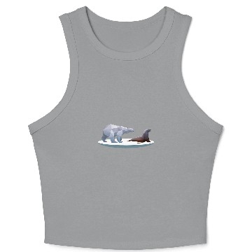 Discover Bear Pet Low Poly Polar Bear Walrus Arctic Crop Tank Top