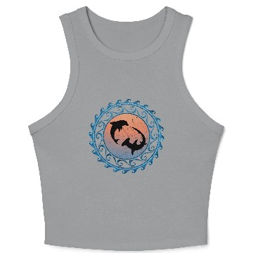 Discover Hammerhead Shark Dolphin Tribal Crop Tank Top