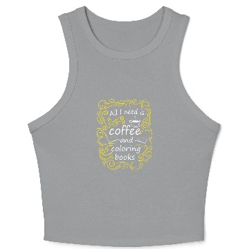 Discover Coffee Fun CF Coffee and Coloring Slim Fit Crop Tank Top