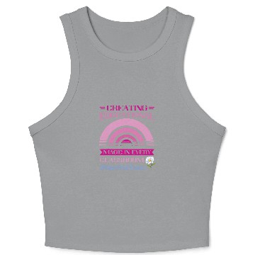 Discover Substitute Teacher Educational Magic Back To School Crop Tank Top