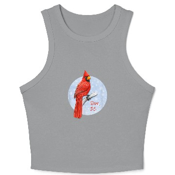 Discover Bear Pet Bear DE Pride Red Cardinal Birder Birdwatching Crop Tank Top