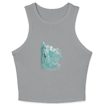 Discover Climb Boulder Rock with Climb Grunge Light Blue Crop Tank Top