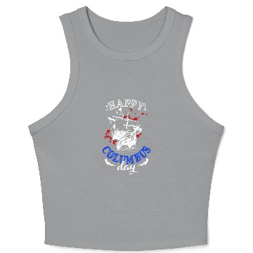 Discover Columbus Day Cristofo Colombo 1 Crop Tank Top