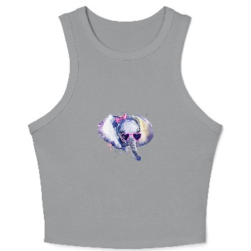 Discover Elephant Pet hand painted Elephant Crop Tank Top