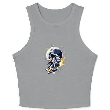 Discover Coffee Fun Astro Coffee Skate Crop Tank Top