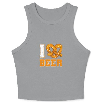 Discover Beer Fun I Love Beer Soft Pretzel Crop Tank Top