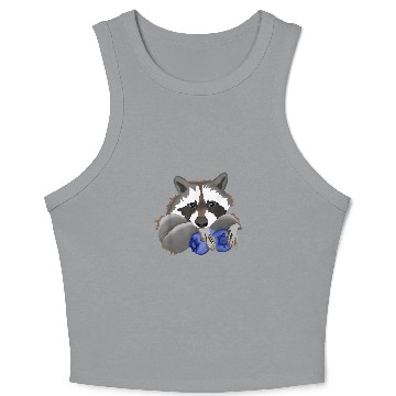 Discover Raccoon Pet with blueberries Crop Tank Top