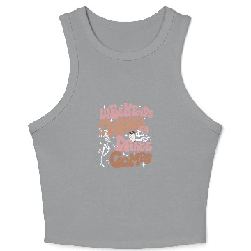 Discover Coffee Fun Weekends Coffee And Dance Comps Funny Dancing Skeleton Crop Tank Top