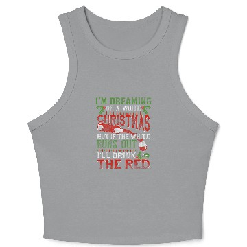 Discover Wines Fun WHITE CHRISTMAS Funny Crop Tank Top