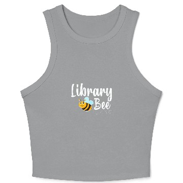 Discover Librarian Job Library Bee Librarian Funny Bumblebee Crop Tank Top