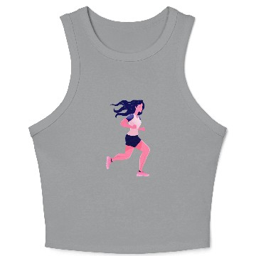 Discover Fitness Exercise Woman Runner Running Jogging Crop Tank Top