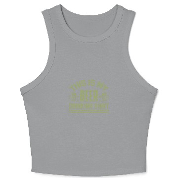 Discover Beer Fun THIS IS MY BEER DRINKING OLIVE Crop Tank Top