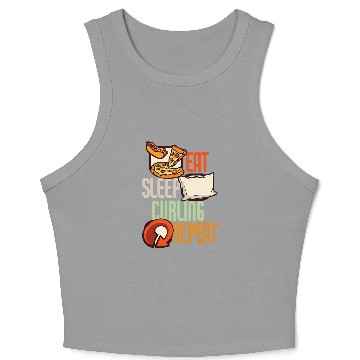 Discover Eat Sleep Curling Repeat Curling 1 Crop Tank Top