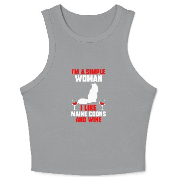 Discover Wines Fun Cat Maine Coon Crop Tank Top