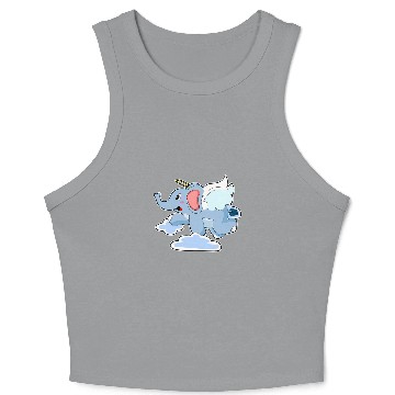 Discover Elephant Pet Angel wings Clouds Crop Tank Top