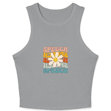 Discover Speech Language Pathologist Groovy Speech Therapist Crop Tank Top
