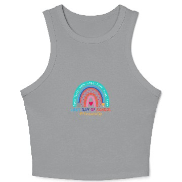 Discover Pharmacist Happy Last Day School Rainbow Crop Tank Top