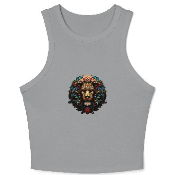 Discover Lion Pet Regal Batik Lion Crop Tank Top