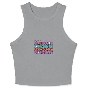 Discover Pharmacist Halloween Repeat Spooky Pharmacy Technician Crop Tank Top