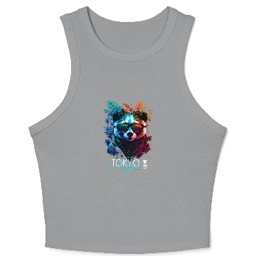 Discover Panda Pet Tokyo coordinates Panda Vaporwave Design Crop Tank Top