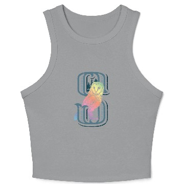 Discover Owl Pet Barn Owl Drawing with Monogram Letter S Crop Tank Top