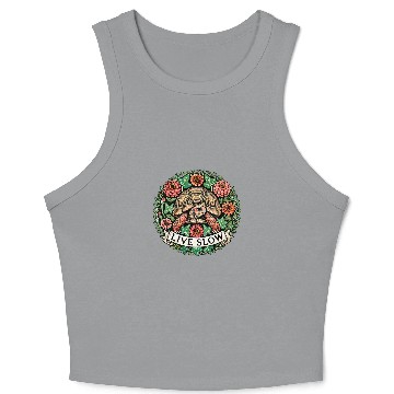 Discover Turtle Pet Live Slow Cute Box Turtle Illustration Crop Tank Top