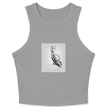 Discover Owl Pet Barn Owl Dark Night Hunter Drawing Crop Tank Top